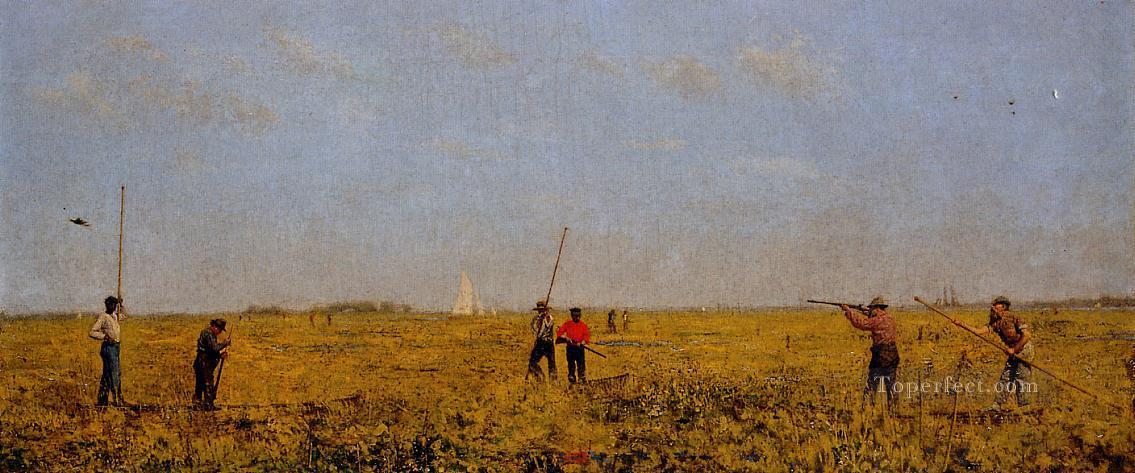 Pushing for Rail Realism landscape Thomas Eakins Oil Paintings